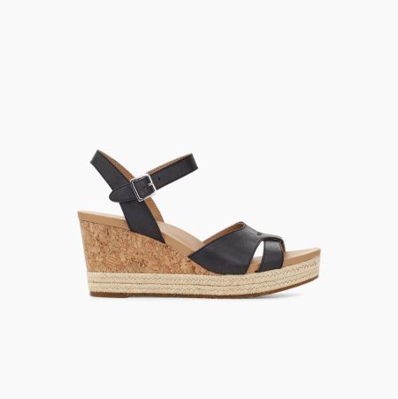 UGG Cloverdale Black Sandals for Women (WLAO89640)